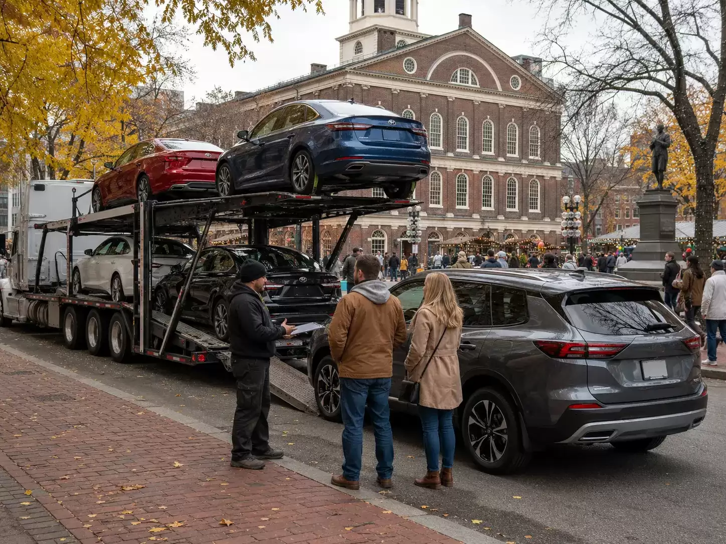 Massachusetts Auto Transporter delivering to 30 something couple