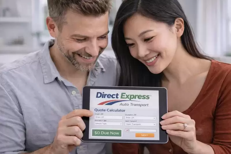 photo of a Smiling mixed couple using Direct Express quote calculator