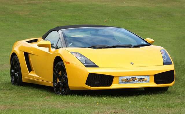 photo of a beautiful yellow sports car shipping