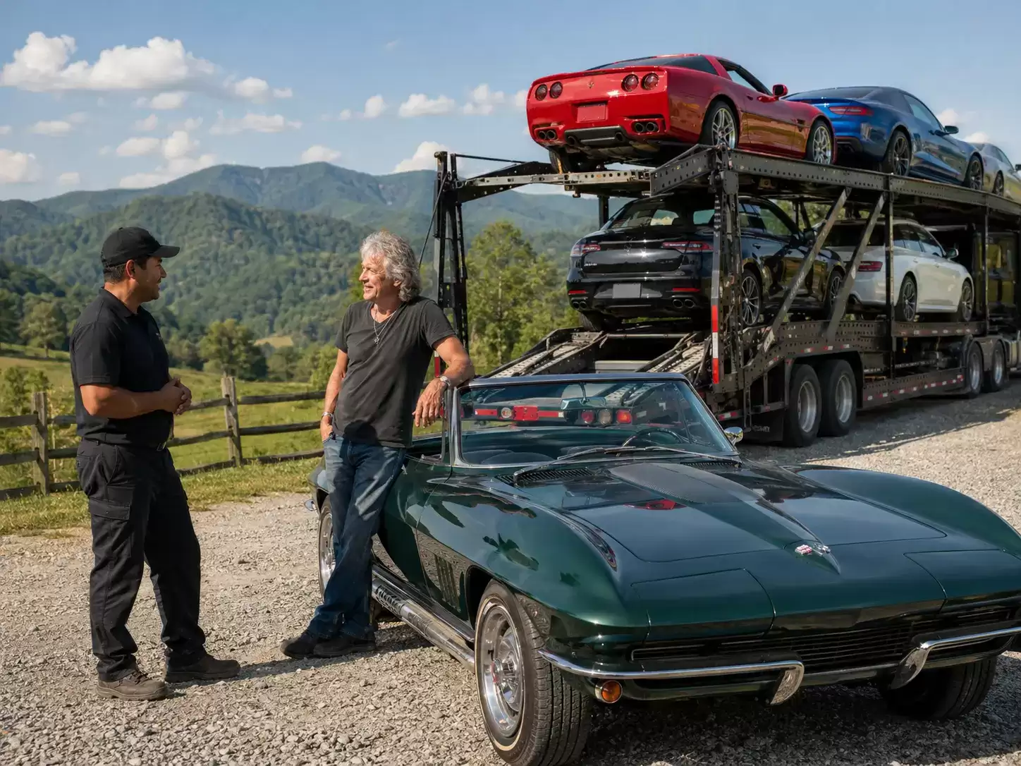 Tennessee older cool man meeting a car shipping driver in