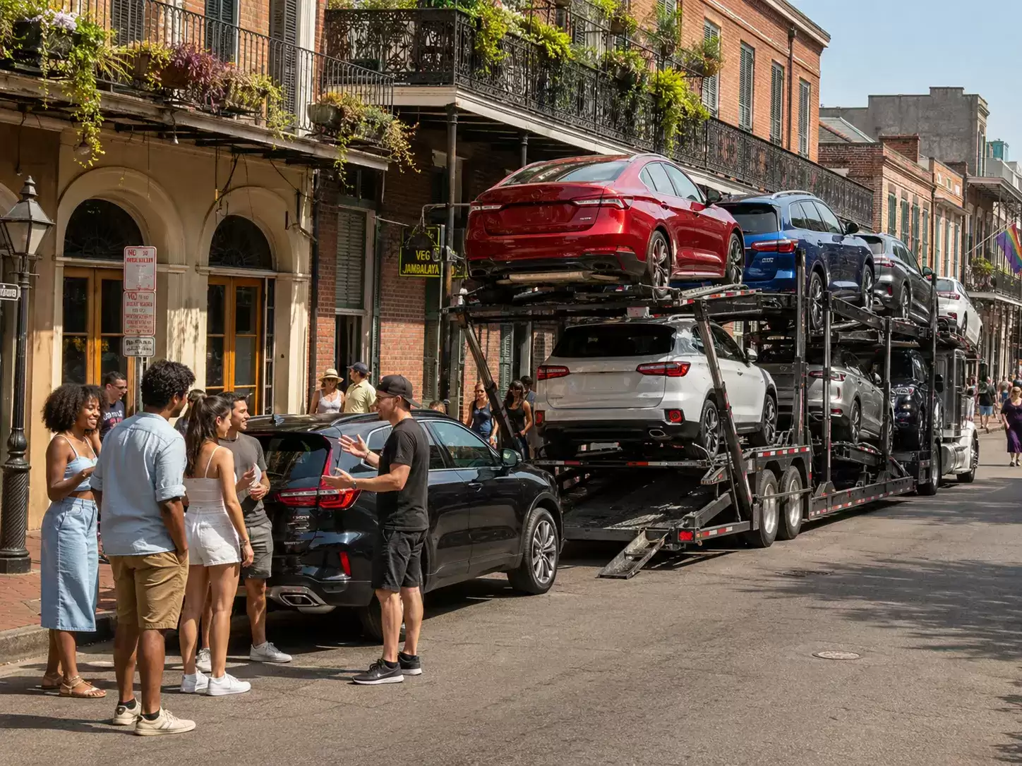 Louisiana auto transport driver meeting 20 something customers