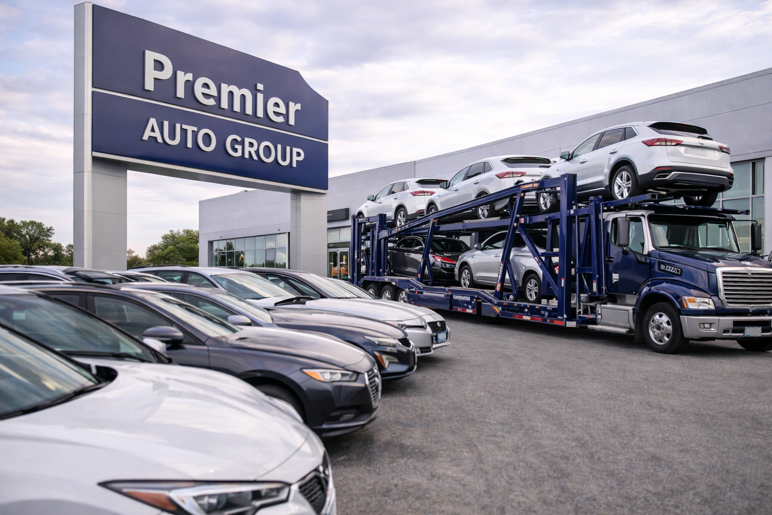 photo of dealership car shipping inventory