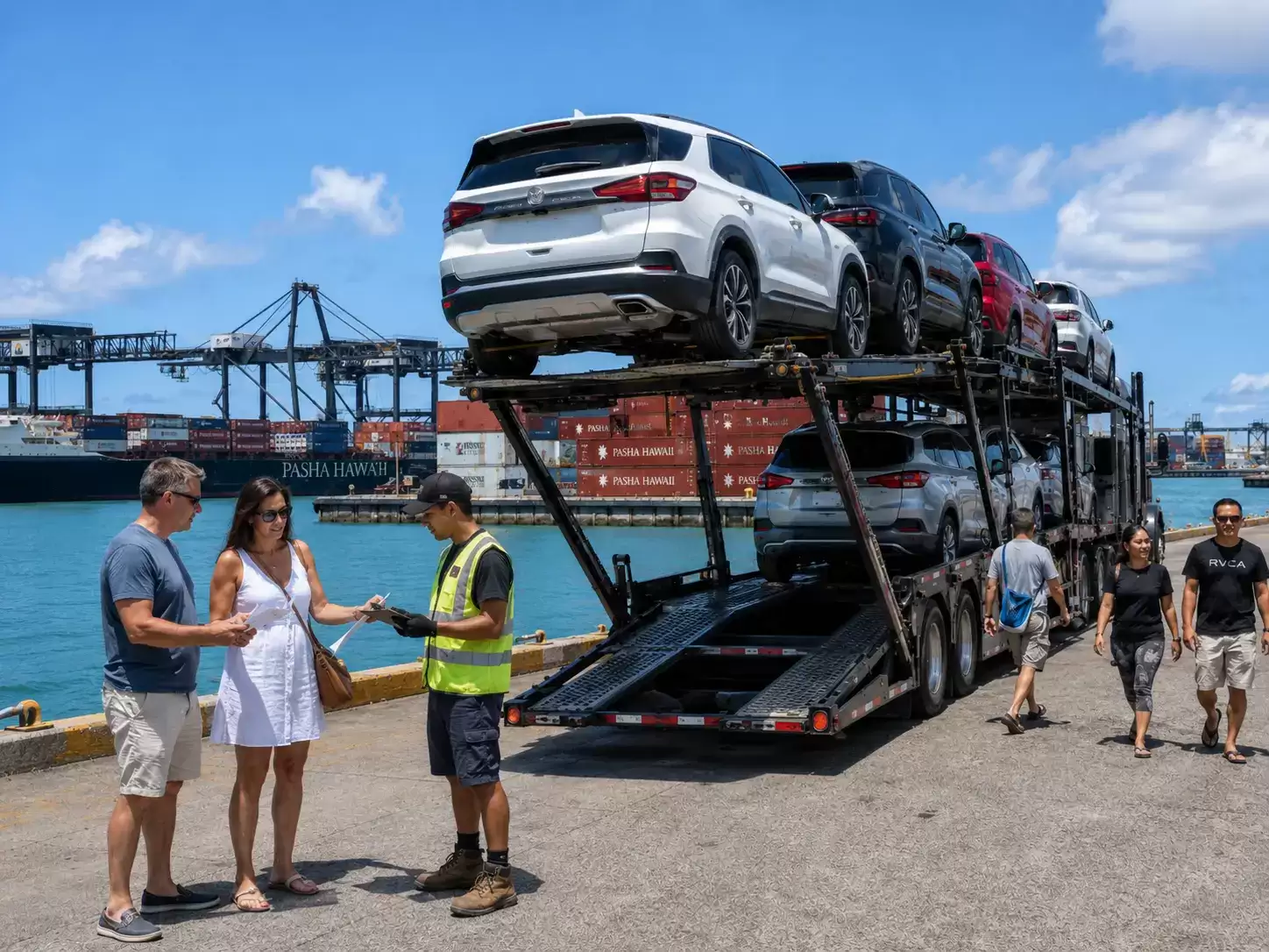 Hawaii car transport carrier meeting 40 something customer