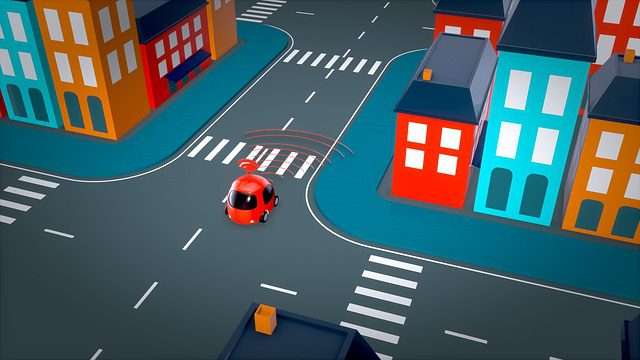 photo of a city scene gif car shipping autonomous vehicles
