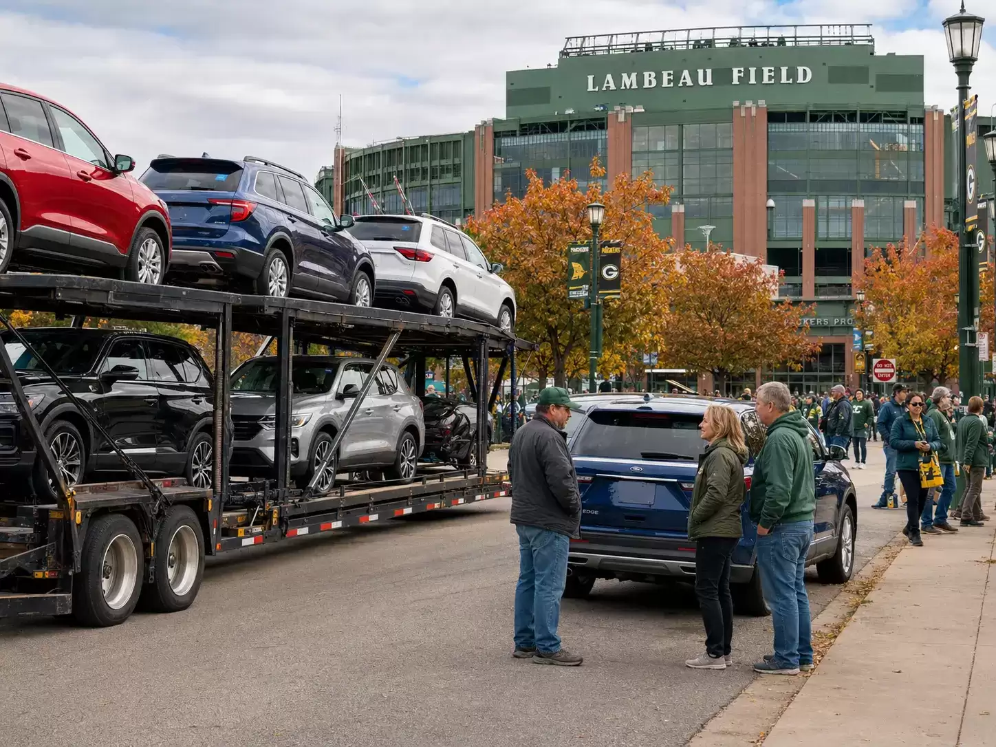 Wisconsin Car Transporter delivering to 50 something couple