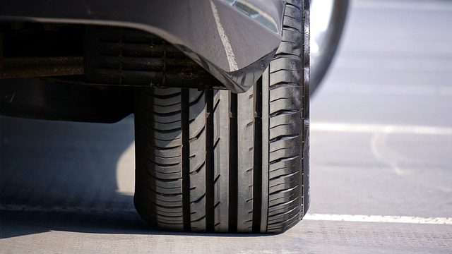 photo of car with new tires