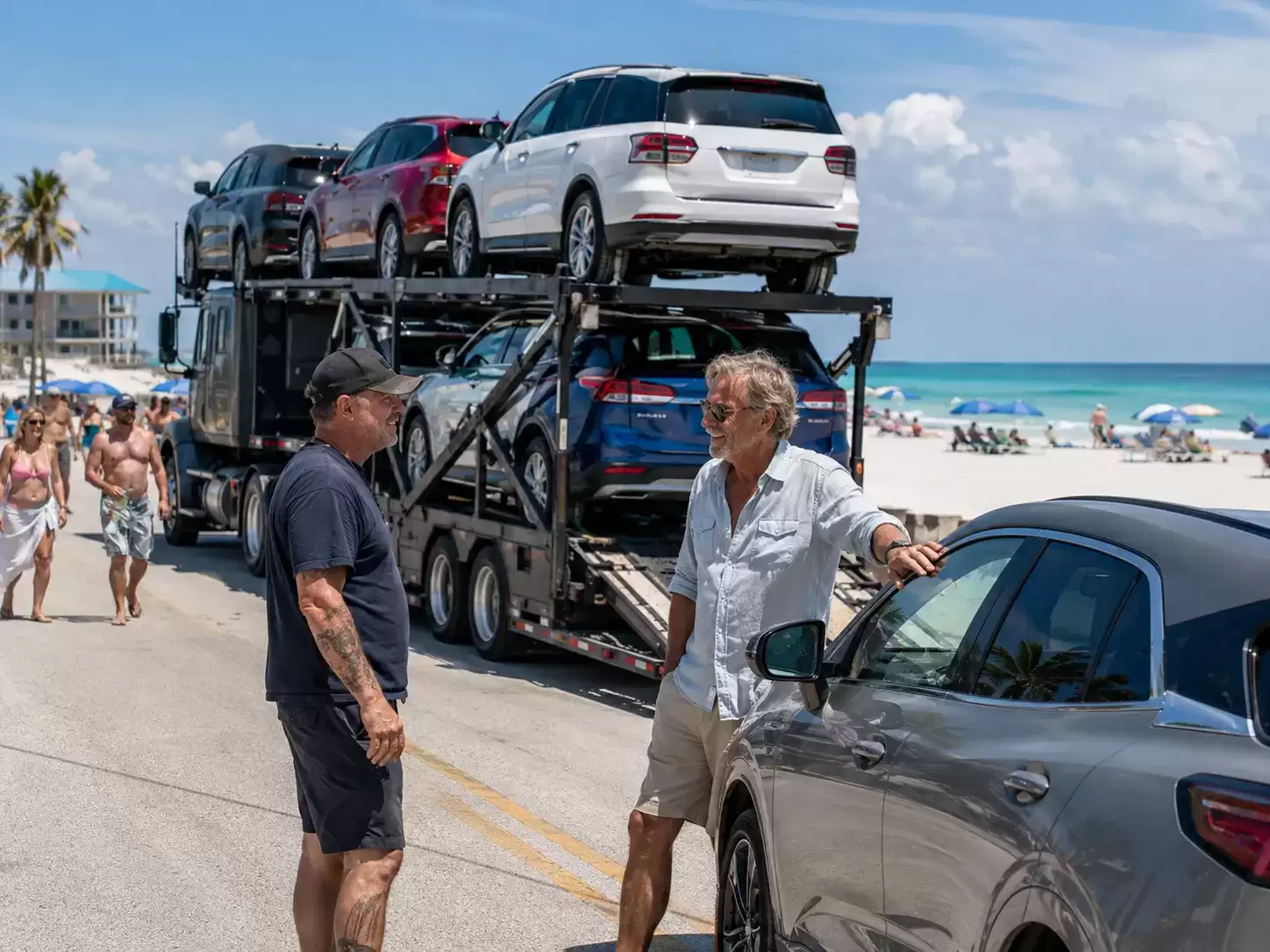 Alabama vehicle transport truck meeting 60 something customer