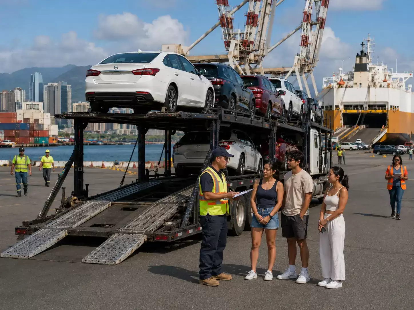 Hawaii auto transport driver meeting 20 something customers